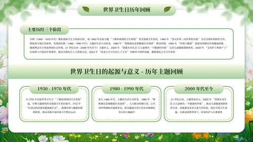 绿色清新全国爱卫生日健康教育宣传PPT模板