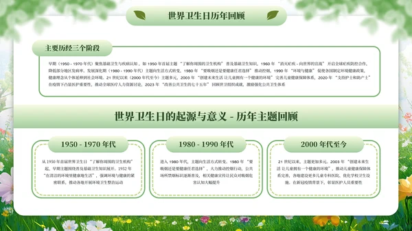 绿色清新全国爱卫生日健康教育宣传PPT模板