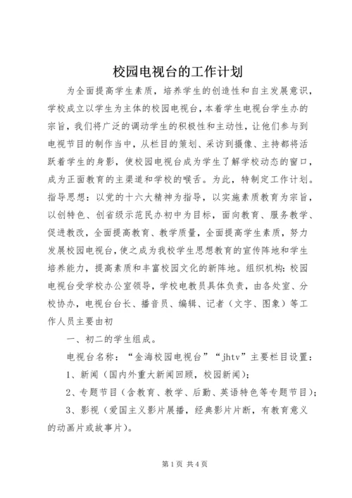 校园电视台的工作计划.docx