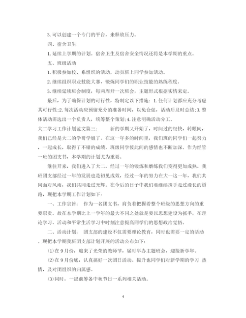 精编之大二学习工作计划范文3篇.docx