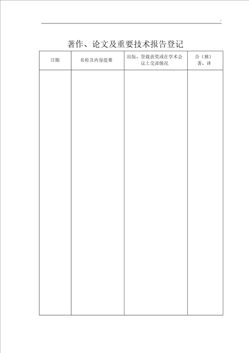 专业技术职务任职资格评审表