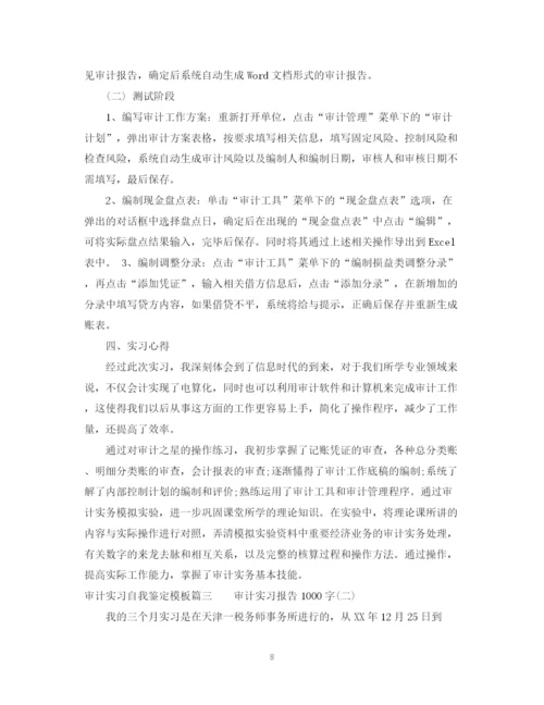 精编之审计实习自我鉴定模板.docx