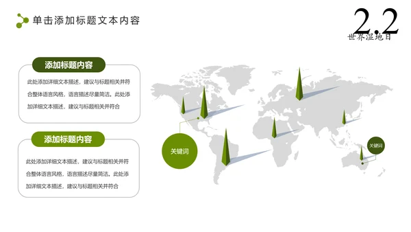 清新简约世界湿地森林日绿色环保PPT模板