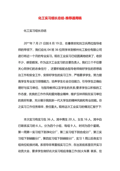 化工实习组长总结.docx