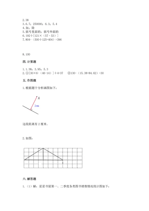 人教版四年级下册数学期末测试卷及参考答案（培优a卷）.docx