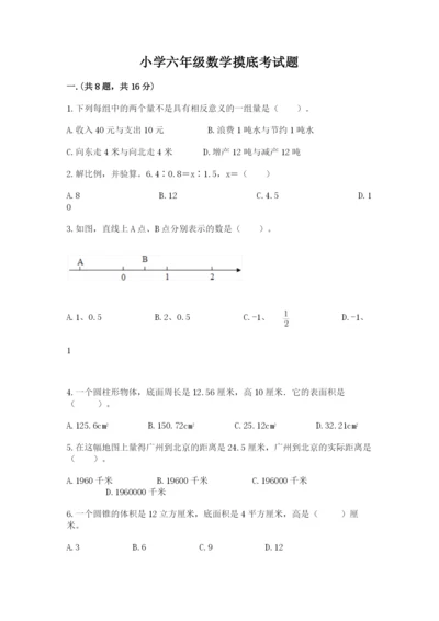 小学六年级数学摸底考试题标准卷.docx