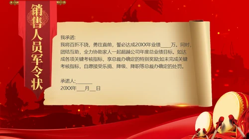 军令状开门红通用PPT模板