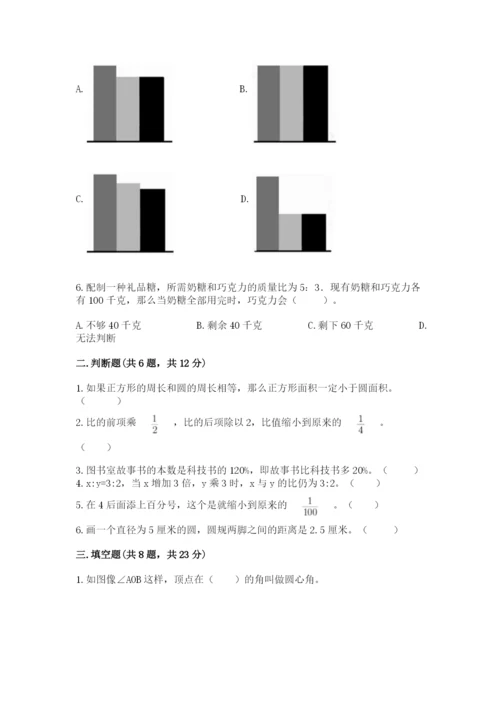 人教版六年级上册数学期末测试卷附答案（综合卷）.docx