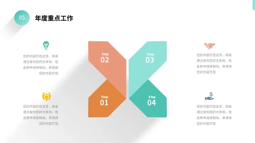 彩色微立体阴影采购工作总结年终报告PPT采购年终总结