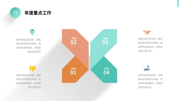 彩色微立体阴影采购工作总结年终报告PPT采购年终总结