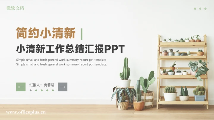 简约小清新工作总结汇报PPT