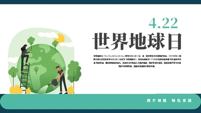 4.22世界地球日极简通用PPT模板