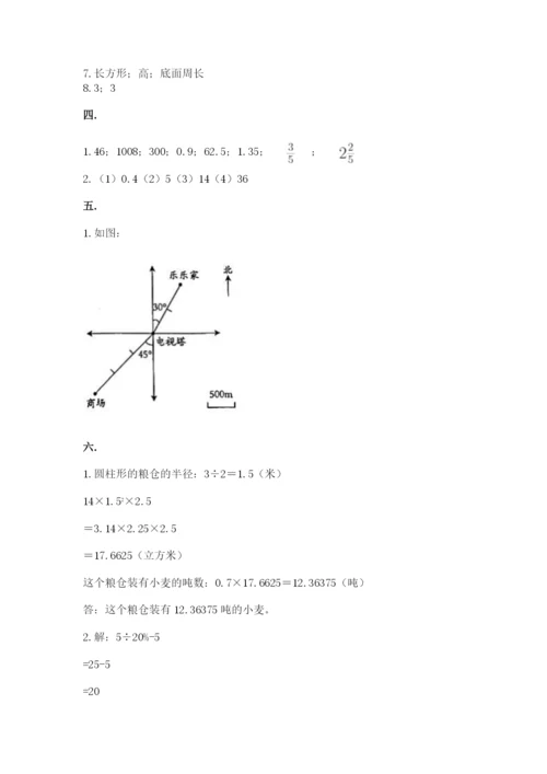 人教版数学六年级下册试题期末模拟检测卷（全优）.docx