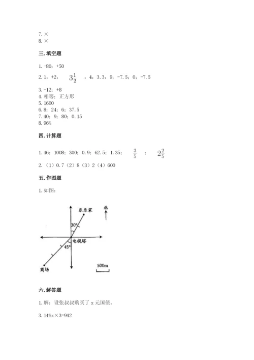 北师大版小学六年级下册数学期末检测试题标准卷.docx