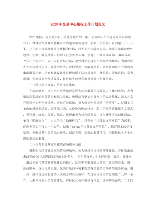 精编之年交易中心招标工作计划范文.docx