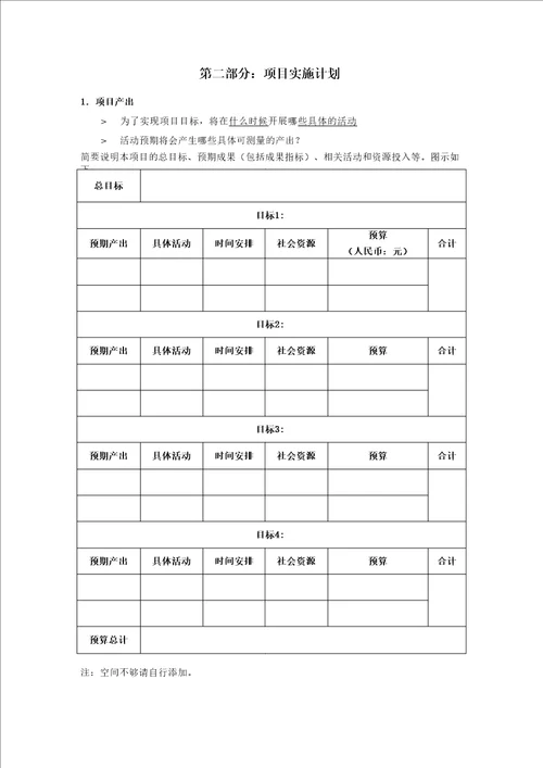 简单实用项目策划书模板