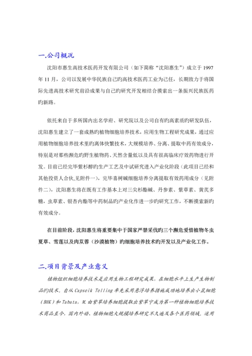 沈阳医药开发公司融资专项说明书.docx
