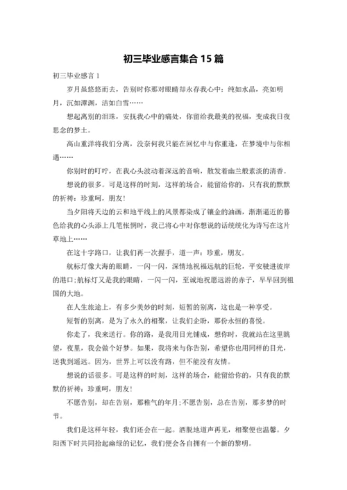 初三毕业感言集合15篇.docx