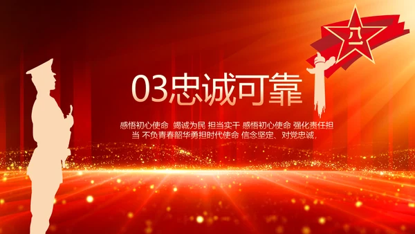 不负青春韶华勇担新时代使命八一军事部队PPT