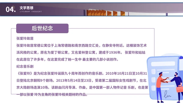张爱玲名人介绍文学作家读书分享PPT模板