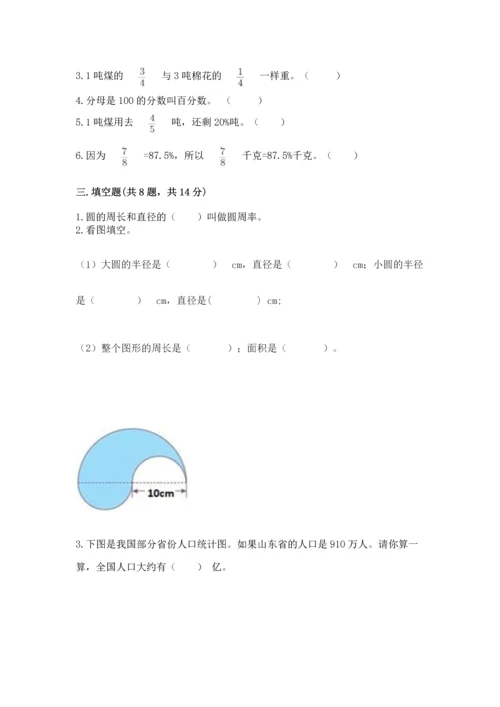 人教版六年级上册数学期末检测卷【夺分金卷】.docx