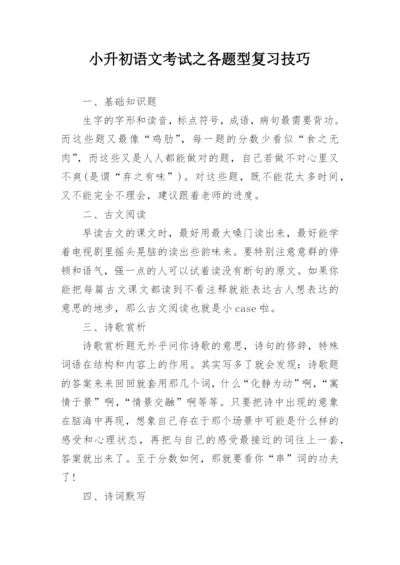 小升初语文考试之各题型复习技巧.docx