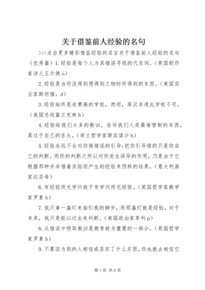 关于借鉴前人经验的名句.docx