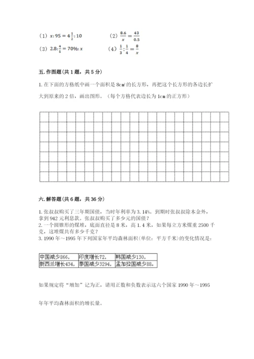 小学六年级下册数学期末卷带答案（夺分金卷）.docx