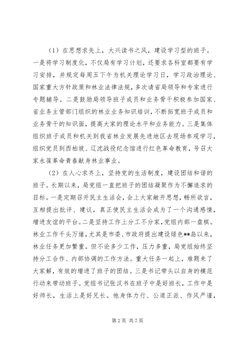 市林业局党组织创优争先事迹材料.docx