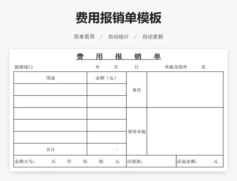 费用报销单模板