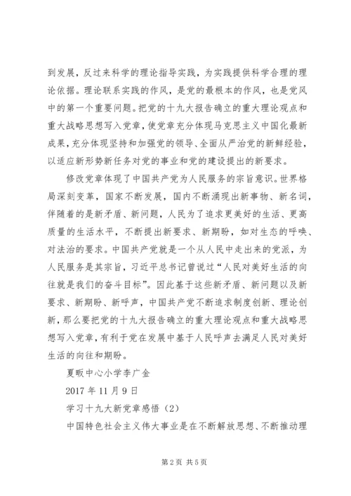 学习十九大新党章感悟.docx