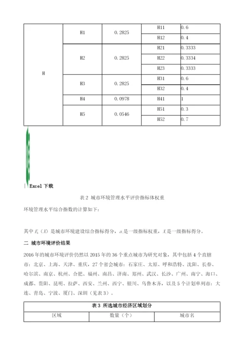 中国重点城市环境评价报告.docx