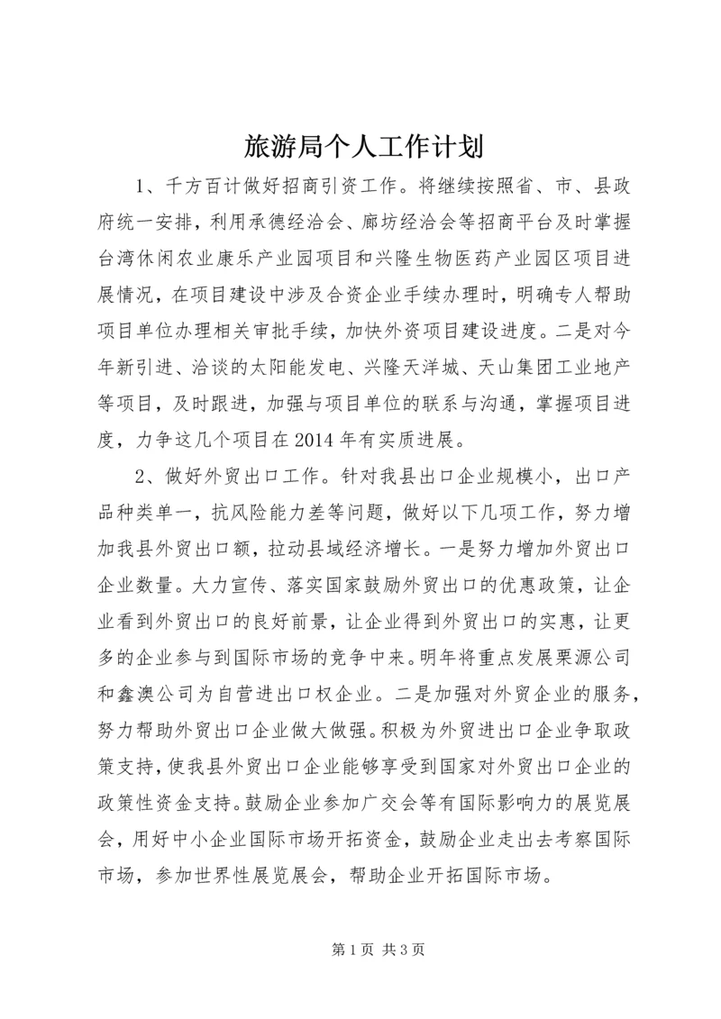 旅游局个人工作计划.docx