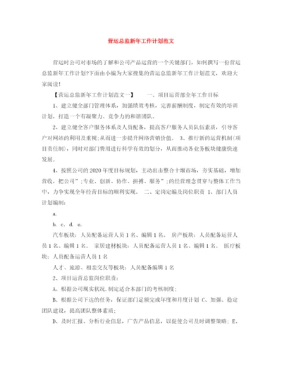 精编之营运总监新年工作计划范文.docx