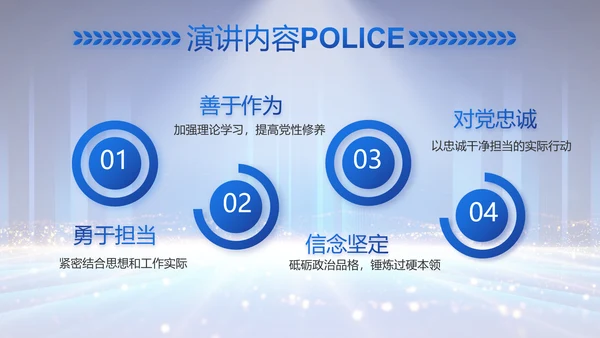 公安局党员大会工作总结动态PPT