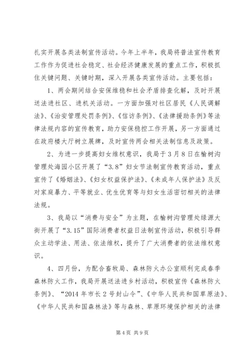 司法局年中工作调度会汇报材料.docx