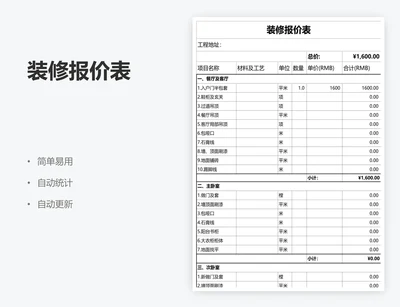 装修报价表