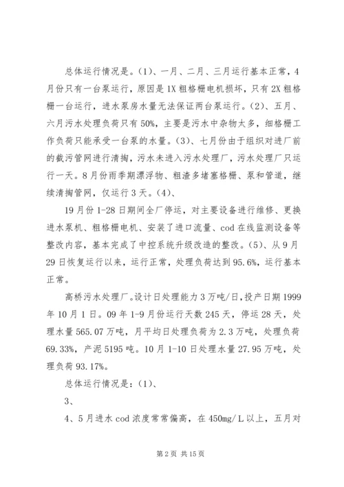 城镇污水处理厂运行情况报告.docx
