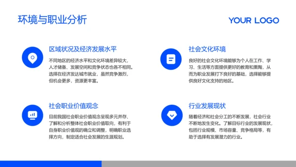 蓝色简约风大学生职业发展规划PPT