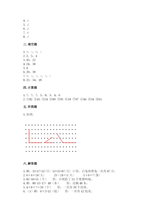 小学数学二年级上册期中测试卷及参考答案一套.docx