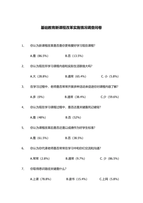 基础教育新课程改革调研研究报告.docx