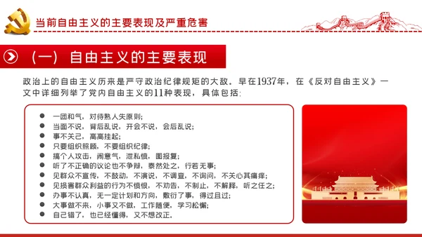 对党忠诚强化政治纪律反对自由主义ppt模板