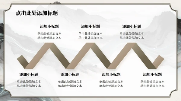 棕色山水中国风长恨歌教学课件PPT模板