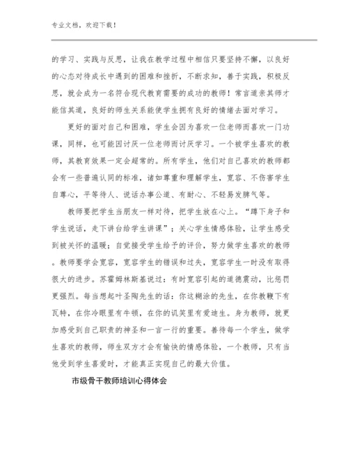 最新市级骨干教师培训心得体会例文12篇.docx