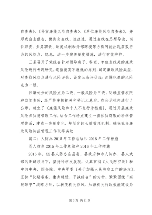 人防办公室党风廉政建设责任制工作总结.docx