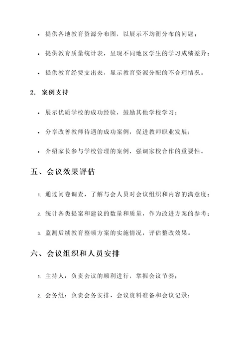 教育整顿征求意见会议方案