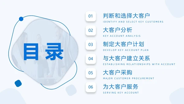 商务简约形状大客户管理PPT课件
