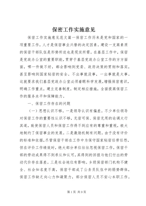 保密工作实施意见.docx