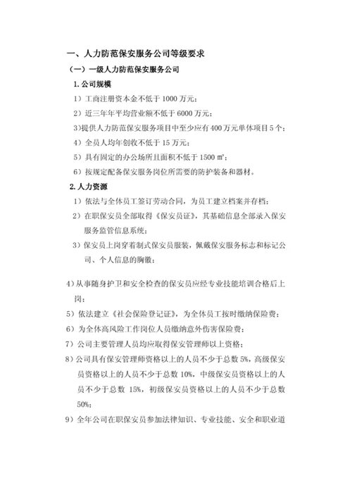 中国保安协会保安服务公司等级评选标准.