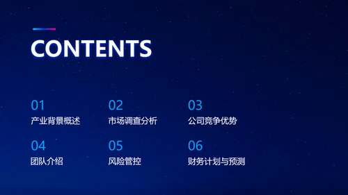 简约科技风星空商业计划书